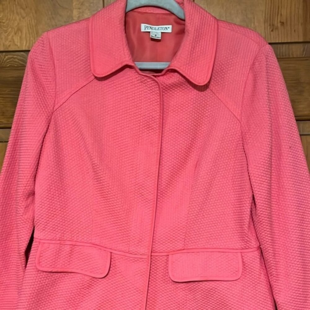 Pendleton Women's Cotton Blazer fully lined Size 8 Pink
